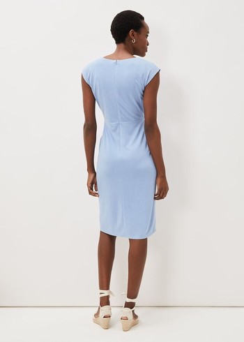 Phase Eight Adeliade Tie Front Dress Blue Canada | SKWJLF-534